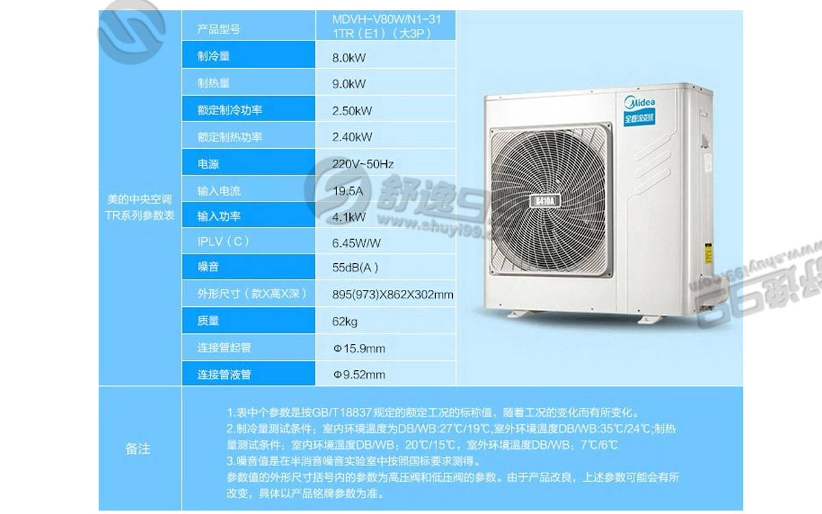 美的(midea)中央空調(diào)家用一拖二