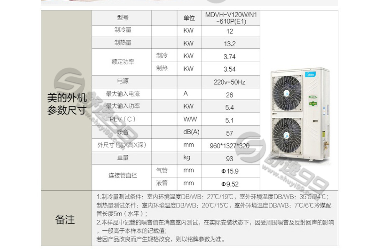 美的（Midea）一拖四變頻多聯(lián)風(fēng)管機(jī)空調(diào)