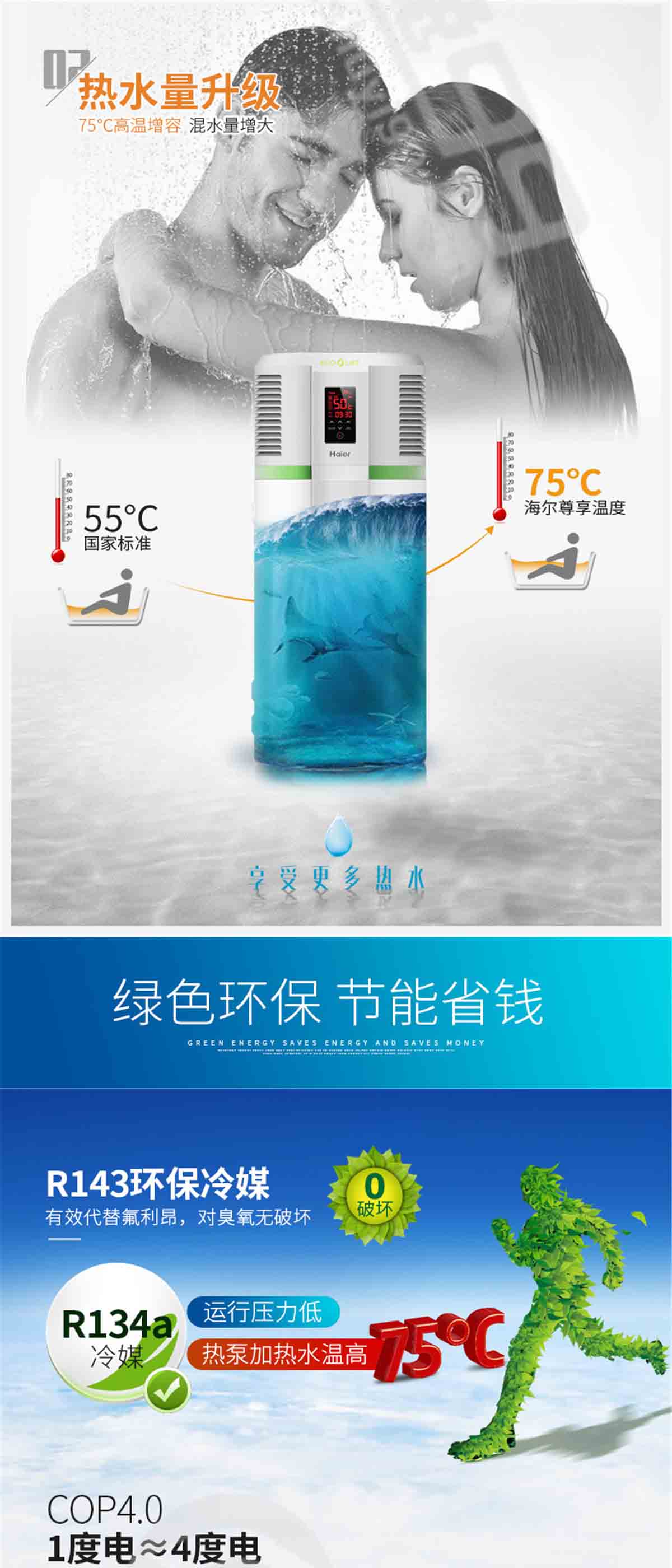 海爾（Haier）尊享 空氣能熱水器 200L升家用